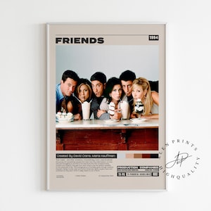 Freunde Poster, David Crane, Minimalistische Serie, Vintage Retro Kunstdruck, Mid century Modern, Serie Poster, Serie Poster
