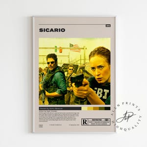 Sicario,Denis Villeneuve, Minimalist Movie Poster, Vintage Retro Art Print, Wall Art Print,Mid century modern,Home decor,A3 poster