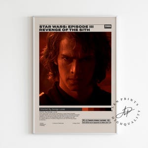Star Wars Poster, Star Wars: Episode III - Revenge of the Sith, George Lucas, Minimalist Movie Poster,Vintage Retro Art Print,Wall Art Print