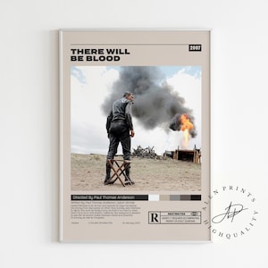 There Will Be Blood, Paul Thomas Anderson, Minimalist Movie Poster, Vintage Retro Art Print, Wall Art Print, Home decor,Mid century modern