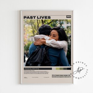 Past Lives Poster, Celine Song, Minimalist Movie Poster, Vintage Retro Art Print, Wall Art Print, Home decor, Mid century modern, Room decor