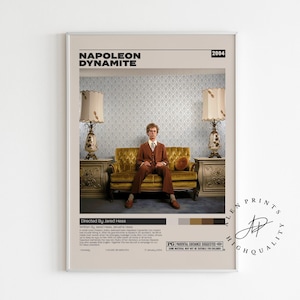 Napoleon Dynamite, Jared Hess, Minimalist Film Poster, Vintage Retro Kunstdruck, Wand Kunst Druck, Wohnkultur, Mid century Modern, Raumdeko
