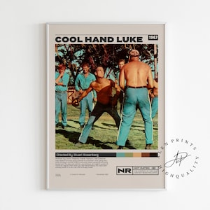 Cooles Hand Luke Poster, Stuart Rosenberg, Minimalist Film Poster, Vintage Retro Kunstdruck, Wand Dekoration, Mid century modern