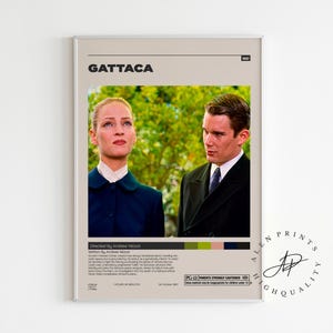 Gattaca Poster,Andrew Niccol, Minimalist Movie Poster, Vintage Retro Art Print, Wall Art Print, Home decor, Mid century modern