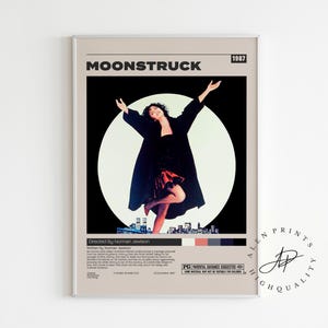 Moonstruck Poster, Norman Jewison , Minimalist Movie Poster, Vintage Retro Art Print, Wall Art Print, , Mid century modern