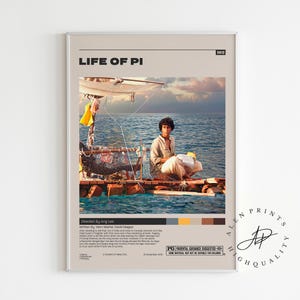 Life of Pi,Ang Lee, Minimalist Movie Poster, Vintage Retro Art Print, Wall Art Print,Home decor,Mid century modern,A3 poster