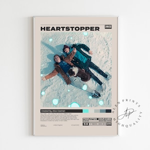 Heartstopper Poster, Alice Oseman, Minimalist Tv Serie, Vintage Retro Kunstdruck, Wand Kunst Druck, Mid century modern, Tv Serie Poster