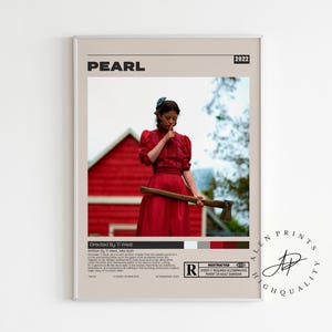 Pearl Poster, Ti West, Minimalist Film Poster, Vintage Retro Kunstdruck, Wand Kunst, Home decor, Mid century modern, Raumdeko