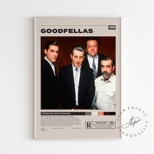 Goodfellas Poster, Martin Scorsese, Minimalist Movie Poster, Vintage Retro Art Print, Wall Art Print, Home decor, Mid century modern