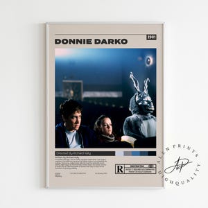 Donnie Darko Poster, Richard Kelly, Minimalistisches Filmplakat, Vintage Retro Kunstdruck, Wandkunst, Wohnkultur, Mid century modern