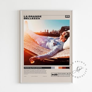 La grande bellezza, Paolo Sorrentino, Poster minimalista del film, Stampa artistica retrò vintage, Stampa artistica da parete, Arredamento per la casa, Moderno di metà secolo