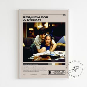 Requiem for a Dream,Darren Aronofsky, Minimalist Movie Poster, Vintage Retro Art Print, Wall Art Print,Mid century modern