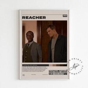 Reacher Poster, Nick Santora, Minimalist Tv Series, Vintage Retro Art Print, Wall Art Print, Mid century modern, Tv Series Poster