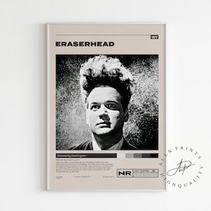Eraserhead Poster,David Lynch, Minimalist Movie Poster, Vintage Retro Art Print, Wall Art Print, Home decor, Mid century modern