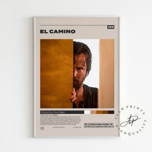 El Camino Poster,Vince Gilligan, Minimalist Movie Poster, Vintage Retro Art Print, Wall Art Print, Home decor, Mid century modern