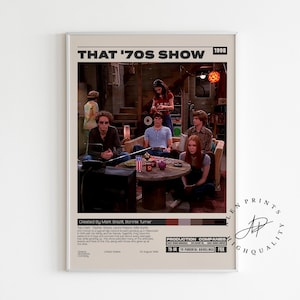 That '70s Show, Mark Brazill, serie de televisión minimalista, impresión de arte retro vintage, moderno de mediados de siglo, póster de serie de televisión, póster de programa de televisión, póster personalizado