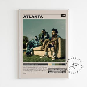 Atlanta Poster, Donald Glover, Minimalistische Serie, Vintage Retro Kunstdruck, Wohnkultur, Mid century modern, Fernsehserien Poster