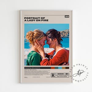 Portrait of a Lady on Fire,Céline Sciamma, Minimalistisches Filmplakat, Vintage Retro Kunstdruck, Wandkunst, Mid century Modern
