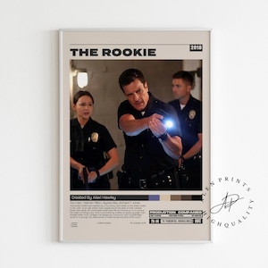 The Rookie Poster, Alexi Hawley, Minimalist Tv Series, Vintage Retro Art Print, Wall Art Print, Mid century modern, Tv Series Poster
