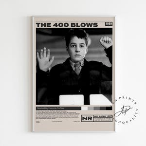 Los 400 golpes, François Truffaut, póster minimalista, lámina retro vintage, lámina de arte mural, decoración del hogar, póster A3