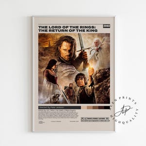 El Señor de los Anillos: El Retorno del Rey, Peter Jackson, Póster de Película Minimalista, Impresión de Arte Retro Vintage, Impresión de Arte de Pared, Decoración de Habitación
