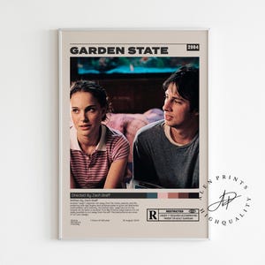 Garden State, Zach Braff, póster de película minimalista, impresión de arte retro vintage, impresión de arte de pared, decoración de habitación, moderno de mediados de siglo, póster A3
