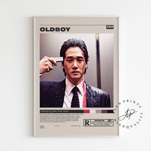 Old Boy Poster, Park Chan-wook, Minimalist Movie Poster, Vintage Retro Art Print, Wall Art Print, Home decor, Mid century modern
