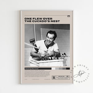 Einer flog über dem Kuckucksnest, Milos Forman, Minimalistisches Filmplakat, Vintage Retro Kunstdruck, Wall Art Print, Mid century Modern