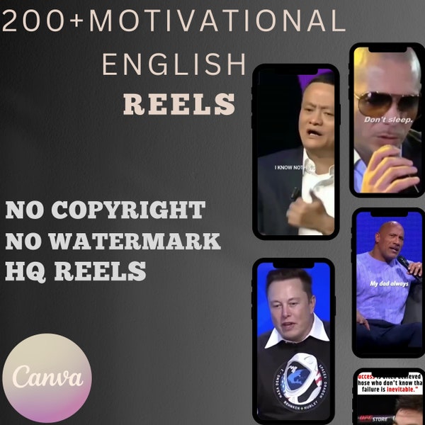 200+ Motivational podcast Reels Bundle, faceless reels, instagram reels, youtube shorts, reels bundle, luxury videos, social media boost.