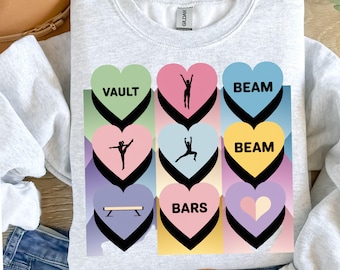 Gymnastics Hearts Png, Valentine Gymnastics Girl PNG, Cute Gymnastics Png, Pink Gymnastic Shirt Design, Valentines Day, Gymnastics Team Png.