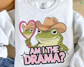 Eu Sou O Drama PNG Trendy PNG Sapo Feminino Fofo PNG Popular Png Saúde Mental Png Sapo Engraçado Png Viral Para Adesivos Sublimação Png Peculiar.
