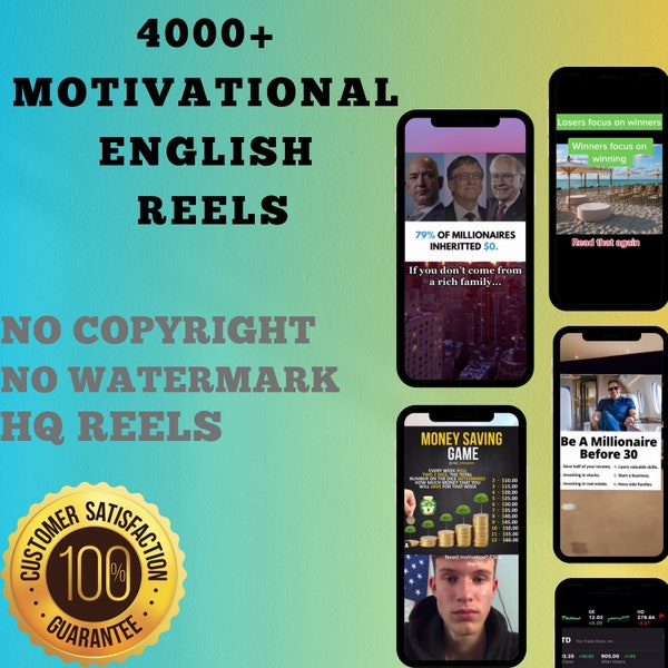 4000+ Motivational podcast Reels Bundle, faceless reels, instagram reels, youtube shorts, reels bundle, luxury videos, social media boost.
