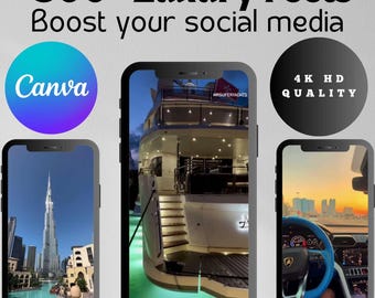 300+ Luxury faceless aesthetic reels bundle, luxury videos, Instagram Reels, Faceless Digital Marketing Videos, tiktok videos, canva videos.