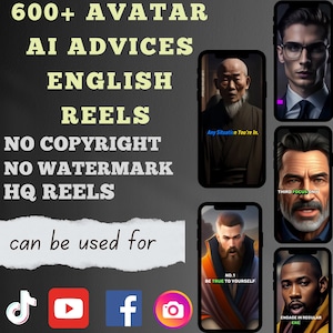 Pacote com mais de 600 reels motivacionais em inglês, reels virais em inglês, pacote de reels em inglês, reels em inglês, reels em inglês para bate-papo ...