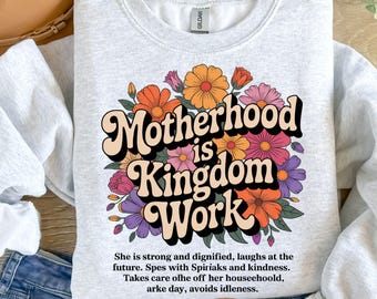 Christian Mom png, Mutterschaft ist Königreich Arbeit Shirt png, Retro Christian Mom png, Christian Retro png, Christian Muttertag png, Bibel Vers png