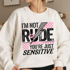 Ich bin nicht unhöflich PNG Snarky Sarkastisch Lustiger Spruch Png Retro Kariert Trendy Frauen Sarkasmus Png Frech Png Lustige Mama Einstellung Png Sublimation.