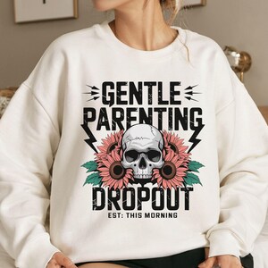 Zacht ouderschap drop-out sarcastische moeder png, narky retro schedel, trendy moederskeletontwerp, retro moederschap png, grappige moeder-sublimatie.