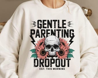 Sanfte Elternschaft Dropout sarkastische Mutter PNG, Narky Retro Schädel Trendiges Mutter Skelett Design, Retro Mutterschaft png, lustige Mutter Sublimation.
