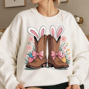 Howdy Easter Png, Cowboy Boots Easter Coquette png, Western Easter Bunny PNG, Happy Easter Png, Funny Easter Png, Retro Easter sublimation.