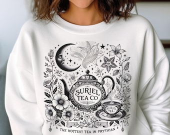 Suriel Tea Co  png, fantasy book lover png, acotar dragon art, bookish png, book lover shirt, book png, book lover gift, booktok png, cut