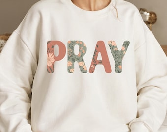 Fall PNG Floral Patchwork Pray svg png Sublimation Designs Boho Flower DTF Fall Designs for Shirts Designs Christian Jesus PNG Clipart Faith