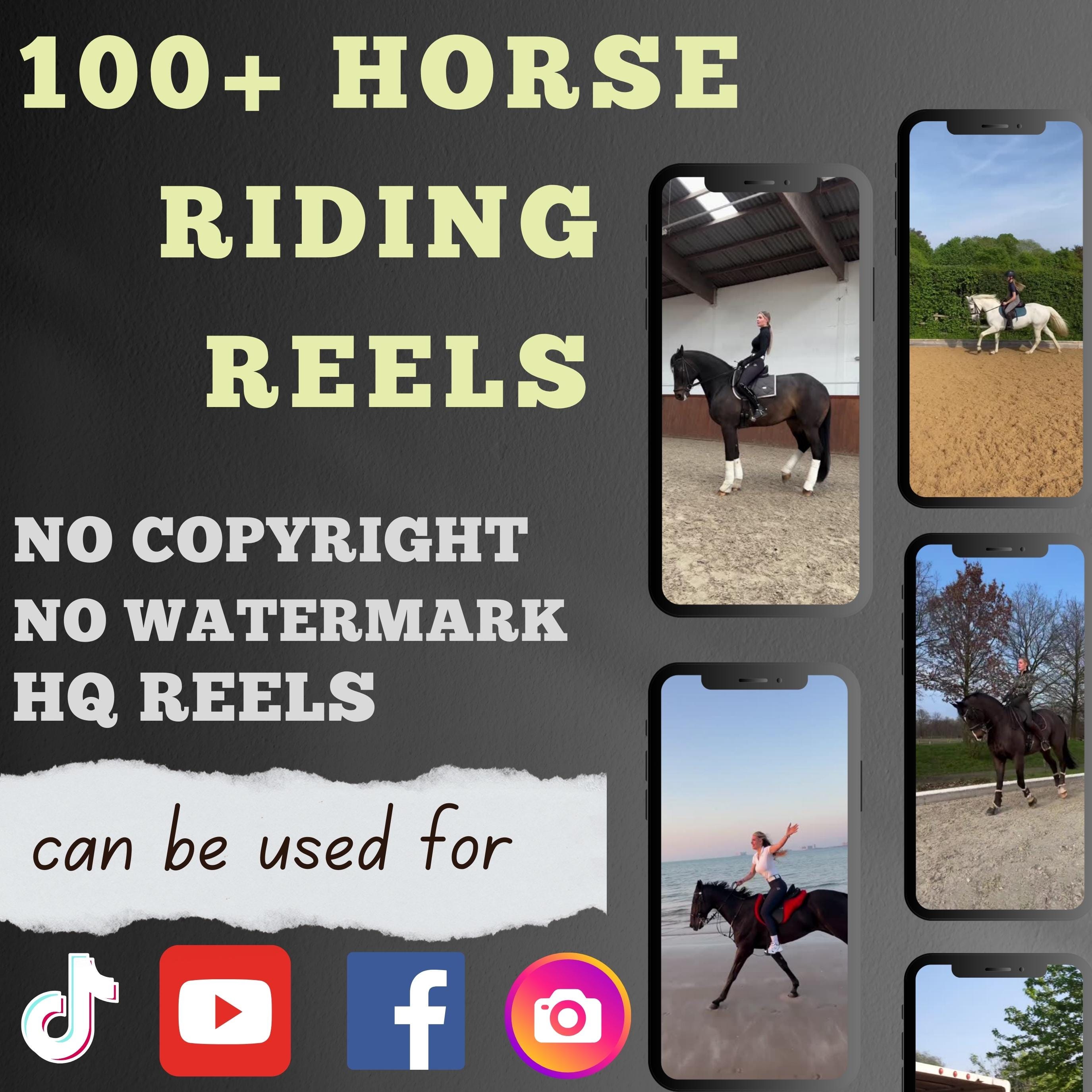 100+ horse riding instagram reels, sports reels, youtube shorts, tiktok videos, facebook reels, mega reels bundle, instant download.
