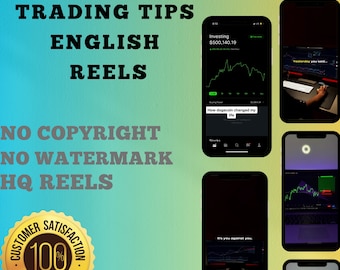 May include: A collage of images showing stock trading tips on a smartphone screen. The text on the image reads "200+ HD Stock Trading Tips English Reels No Copyright No Watermark HQ Reels Customer Satisfaction 100% Guarantee".
