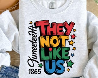 They Not Like Us PNG, Miesiąc Czarnej Historii Juneteenth, Projekt koszulki Black Lives Matter, 1865 Afro America Png, Sublimacja mapy Juneteenth.
