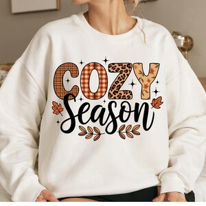 Cozy Season PNG, Embroidery Fall Png, Autumn Png, Retro Halloween Png, Fall Sublimation Design, Thanksgiving Png, Cozy Sublimation Design