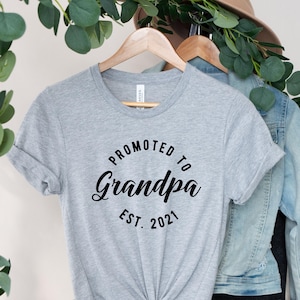 Promoted to Grandpa T-Shirt,New Grandpa Shirt,Grandpa Established 2025 2026 Gender Reveal Tee,Gift For Grandpa,Pregnancy Reveal Gift Grandpa