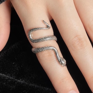 Spiral Snake Wrap Ring – Adjustable 925 Sterling Silver with Detailed Scales