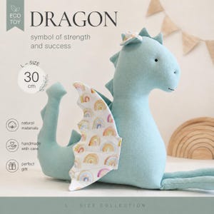 Large Dragon Plush, Stuffed Animal Dragon, Kids Room Decor, Nursery Decor, Baby Shower Gift, Eco Friendly Toy, Designer Dragon Plush Toy