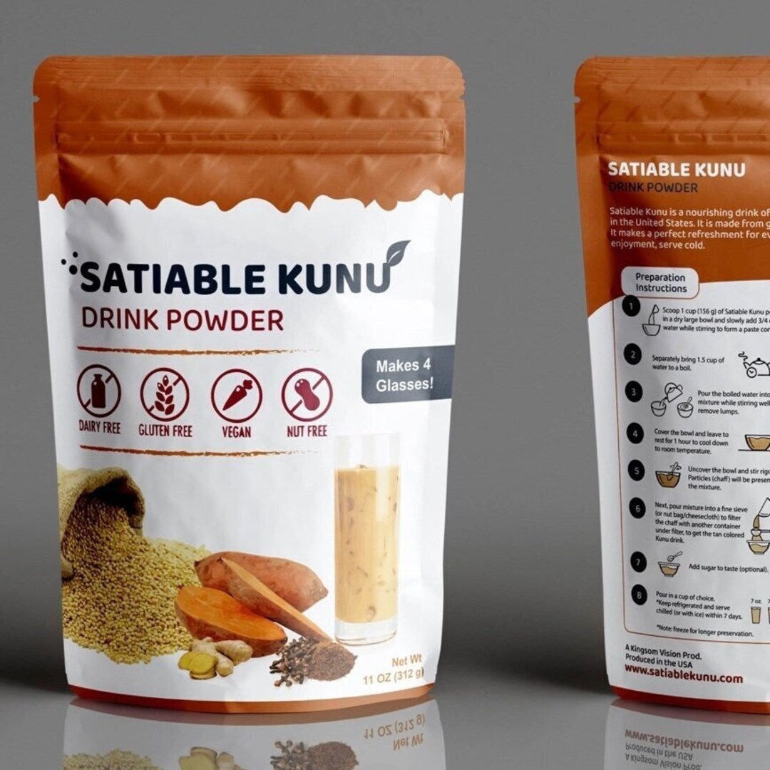 Satiable Kunu Drink Powder, Kunuzaki, Nigerian, Make at Home, Dairy Free, Gluten Free, Vegan