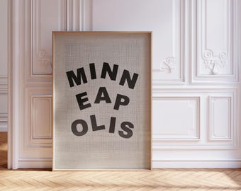 Minneapolis Art Print, Trendy Travel Poster, Minimal Wall Art, Printable Art, Digital Download